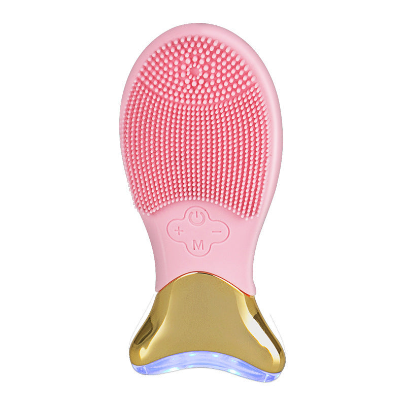 Facial Massager With Cleanser And Light
