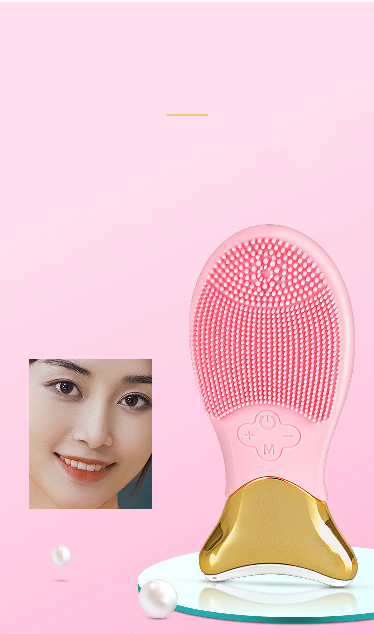 Facial Massager With Cleanser And Light